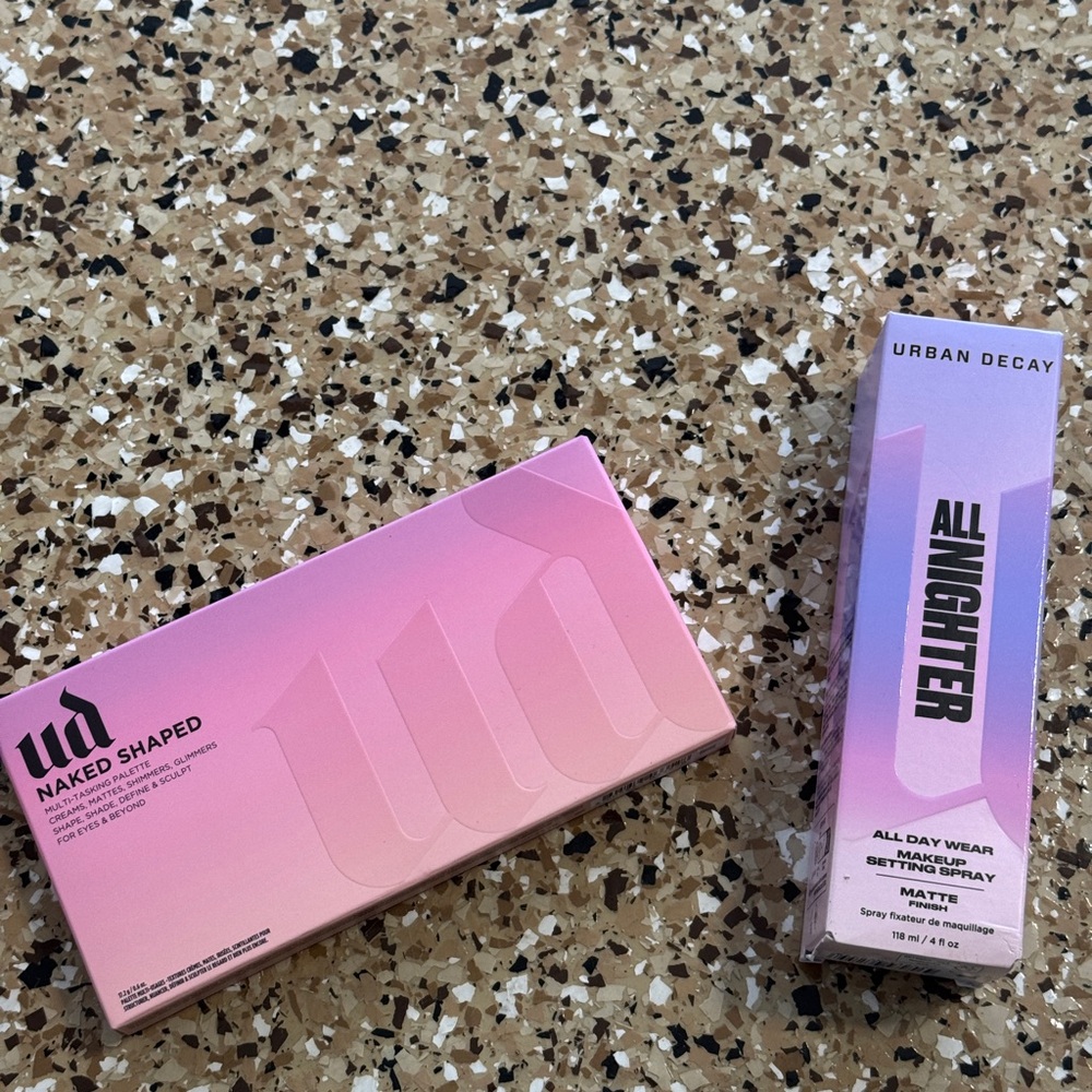 Urban Decay Naked Shaped Palette and All Nighter Set - Pink and Purple